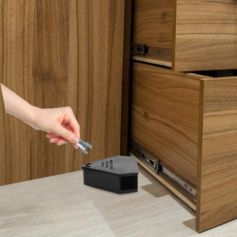 Namų žiurkės pelės jaukų blokų gaudyklė Daugkartinio naudojimo spąstų stoties dėžutė, trikampė jaukų stoties jaukų dėžutės dėžutė pelėms ir metalinis raktas