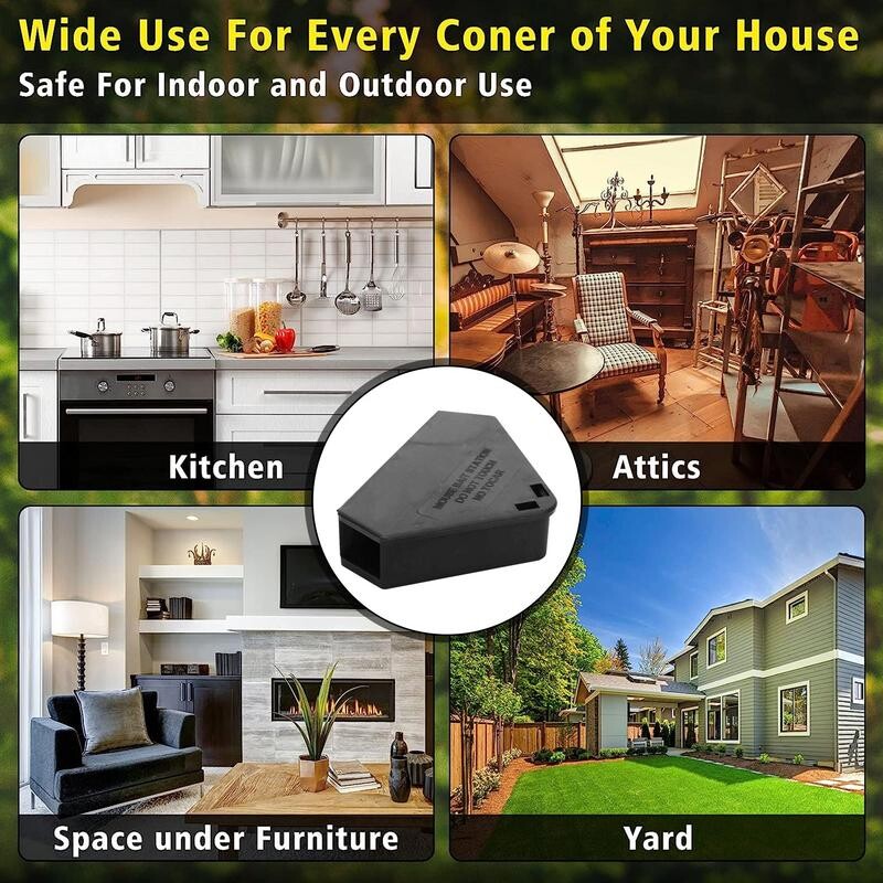 Namų žiurkės pelės jaukų blokų gaudyklė Daugkartinio naudojimo spąstų stoties dėžutė, trikampė jaukų stoties jaukų dėžutės dėžutė pelėms ir metalinis raktas