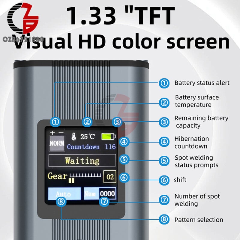 11 pavarų akumuliatoriaus taškinio suvirinimo aparatas, reguliuojamas mini nešiojamasis rankinis skaitmeninis ekranas taškinio suvirinimo aparatas, automatinis rankinis, atnaujintas H2