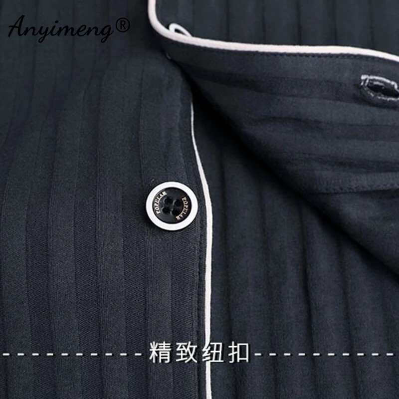 Бизнес Мъжко спално облекло за свободното време Жилетка Спално облекло за джентълмен Мъжки салонни облекла Есен Зима Комплект мека памучна пижама за мъж