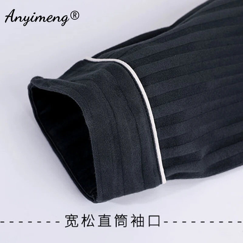 Бизнес Мъжко спално облекло за свободното време Жилетка Спално облекло за джентълмен Мъжки салонни облекла Есен Зима Комплект мека памучна пижама за мъж