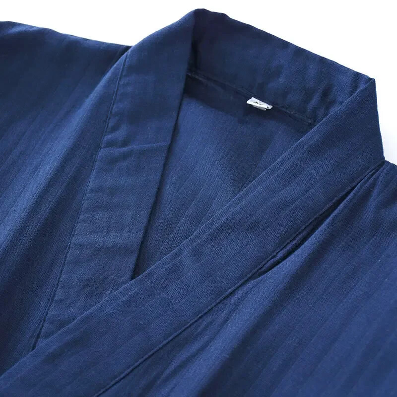 Pánske bavlnené kimono župany, pyžamá, oblečenie, tenké jarné a jesenné čierne a námornícke farby, domáce oblečenie, voľné, ležérne, pánske župany