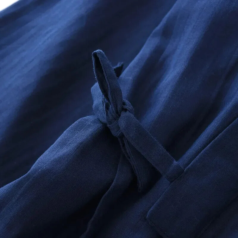 Pánske bavlnené kimono župany, pyžamá, oblečenie, tenké jarné a jesenné čierne a námornícke farby, domáce oblečenie, voľné, ležérne, pánske župany