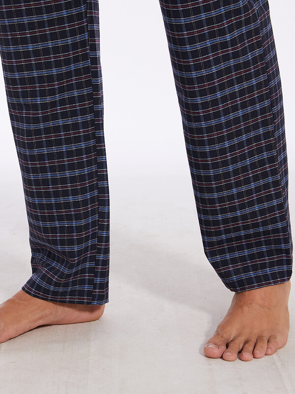 Vyriškos languotos pižamos kelnės, laisvos, tiesios, minkštos ir patogios, su kišeninėmis namų drabužiais