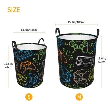 Προσαρμοσμένο χειριστήριο παιχνιδιών Laundry Hamper Μεγάλο καλάθι αποθήκευσης Gamer Gift Kids Nursery Toy Organizer