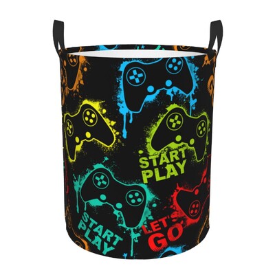 Προσαρμοσμένο χειριστήριο παιχνιδιών Laundry Hamper Μεγάλο καλάθι αποθήκευσης Gamer Gift Kids Nursery Toy Organizer