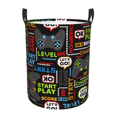 Προσαρμοσμένο χειριστήριο παιχνιδιών Laundry Hamper Μεγάλο καλάθι αποθήκευσης Gamer Gift Kids Nursery Toy Organizer