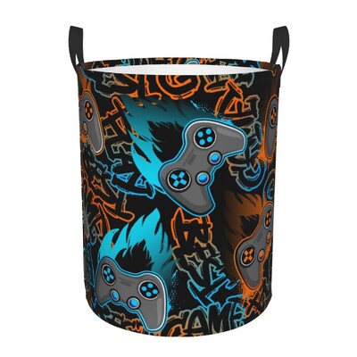 Προσαρμοσμένο χειριστήριο παιχνιδιών Laundry Hamper Μεγάλο καλάθι αποθήκευσης Gamer Gift Kids Nursery Toy Organizer