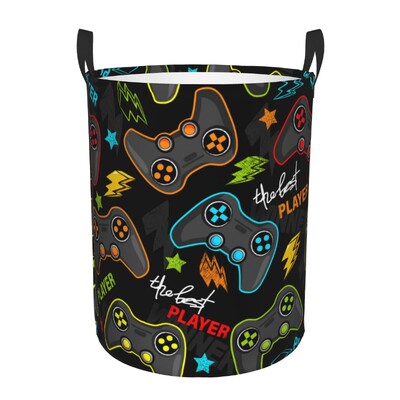 Προσαρμοσμένο χειριστήριο παιχνιδιών Laundry Hamper Μεγάλο καλάθι αποθήκευσης Gamer Gift Kids Nursery Toy Organizer