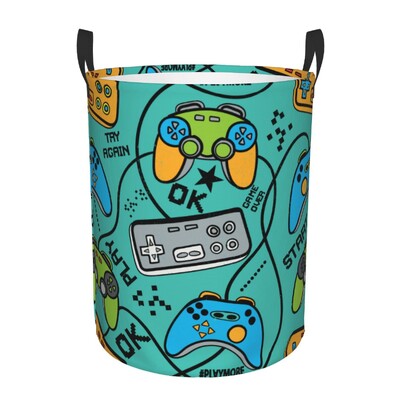 Προσαρμοσμένο χειριστήριο παιχνιδιών Laundry Hamper Μεγάλο καλάθι αποθήκευσης Gamer Gift Kids Nursery Toy Organizer