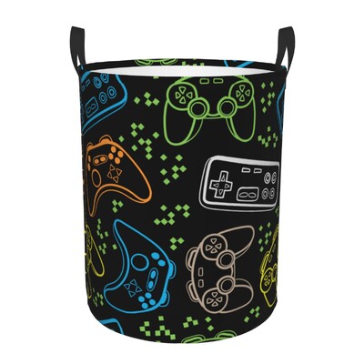 Προσαρμοσμένο χειριστήριο παιχνιδιών Laundry Hamper Μεγάλο καλάθι αποθήκευσης Gamer Gift Kids Nursery Toy Organizer
