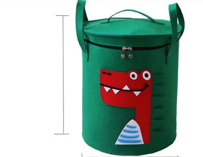 Forró gyerekjátékok tároló kosár Összehajtható háztartási mosodai táska Aranyos pamut vászon vödör Rajzfilm nyomat Ruha Szervező Kosarak