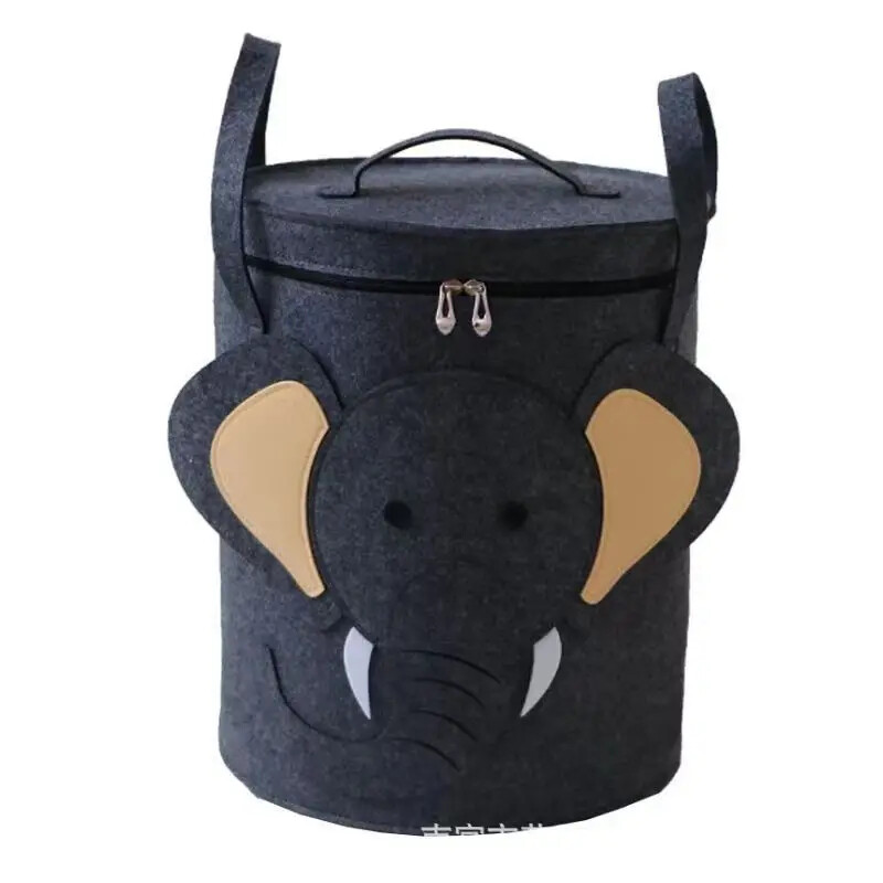 Forró gyerekjátékok tároló kosár Összehajtható háztartási mosodai táska Aranyos pamut vászon vödör Rajzfilm nyomat Ruha Szervező Kosarak