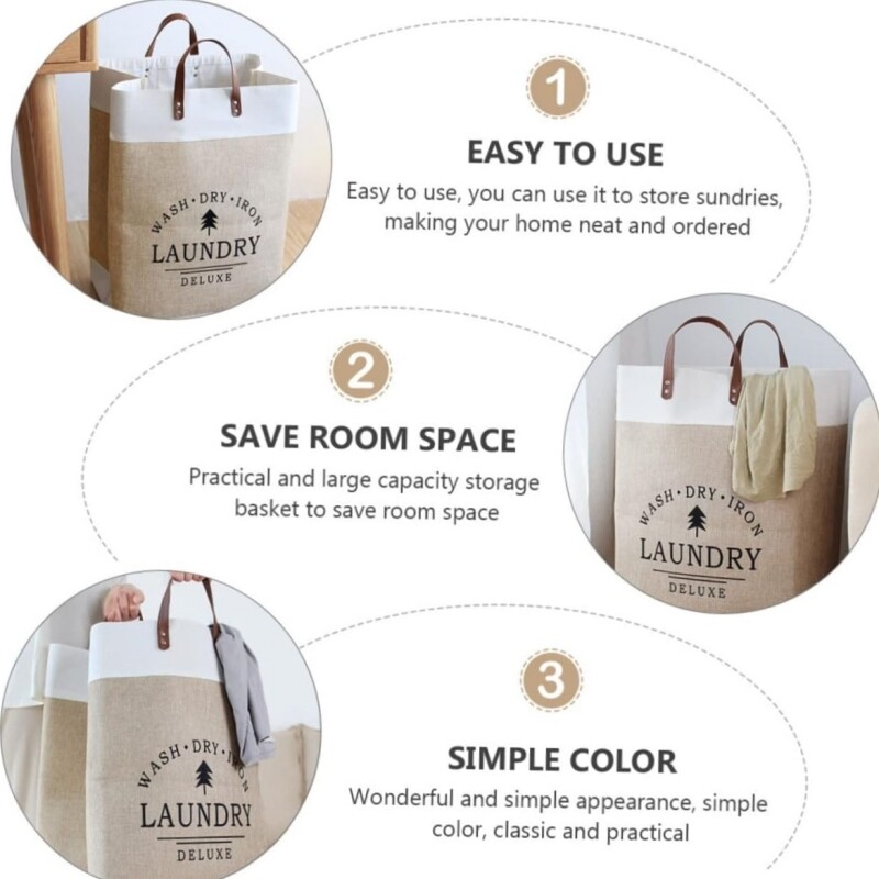 Itin didelis sulankstomas skalbinių krepšelio rankena Neperšlampama didelė medvilninė skalbinių laikymo krepšelis vaikams žaislai nešvarių drabužių tvarkyklės