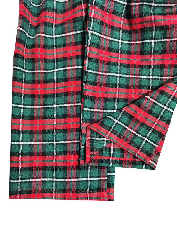 Férfi kockás pizsama nadrág divatos karácsonyi alkalmi puha kényelmes laza kockás rugalmas derék egyenes láb otthoni alkalmi nadrág