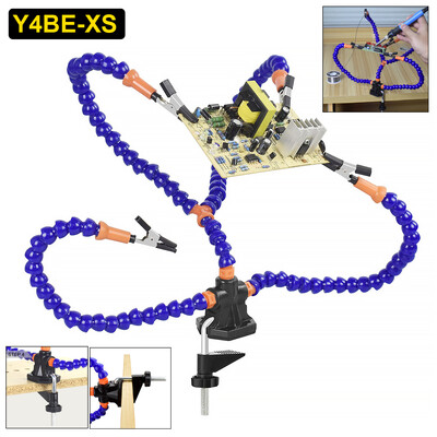 Segítő kezek Harmadik kézi forrasztószerszám PCB tartó Flexibilis karok asztali klipszel Kézműves Ékszer Hobbi Műhely Segédállomás