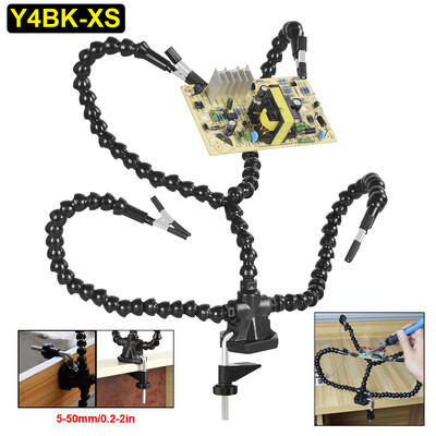 Segítő kezek Harmadik kézi forrasztószerszám PCB tartó Flexibilis karok asztali klipszel Kézműves Ékszer Hobbi Műhely Segédállomás