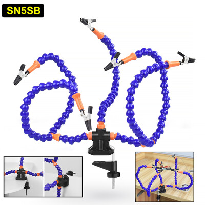 Segítő kezek Harmadik kézi forrasztószerszám PCB tartó Flexibilis karok asztali klipszel Kézműves Ékszer Hobbi Műhely Segédállomás