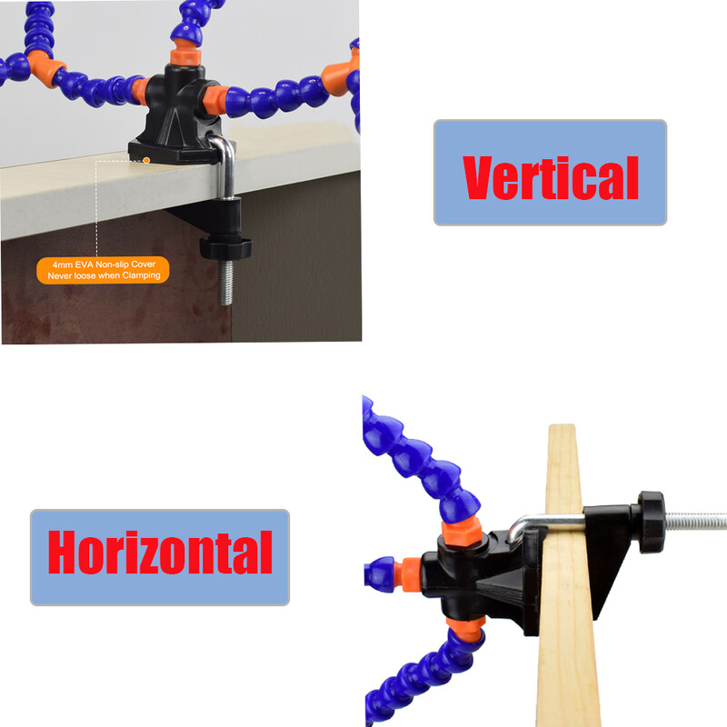 Segítő kezek Harmadik kézi forrasztószerszám PCB tartó Flexibilis karok asztali klipszel Kézműves Ékszer Hobbi Műhely Segédállomás