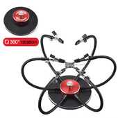 NEWACALOX forrasztás javítás Segítő kezek Harmadik kéz 360°-ban forgatható alaplap NYÁK tartó 6 db Flexibilis karú hegesztő munkapad szerszám