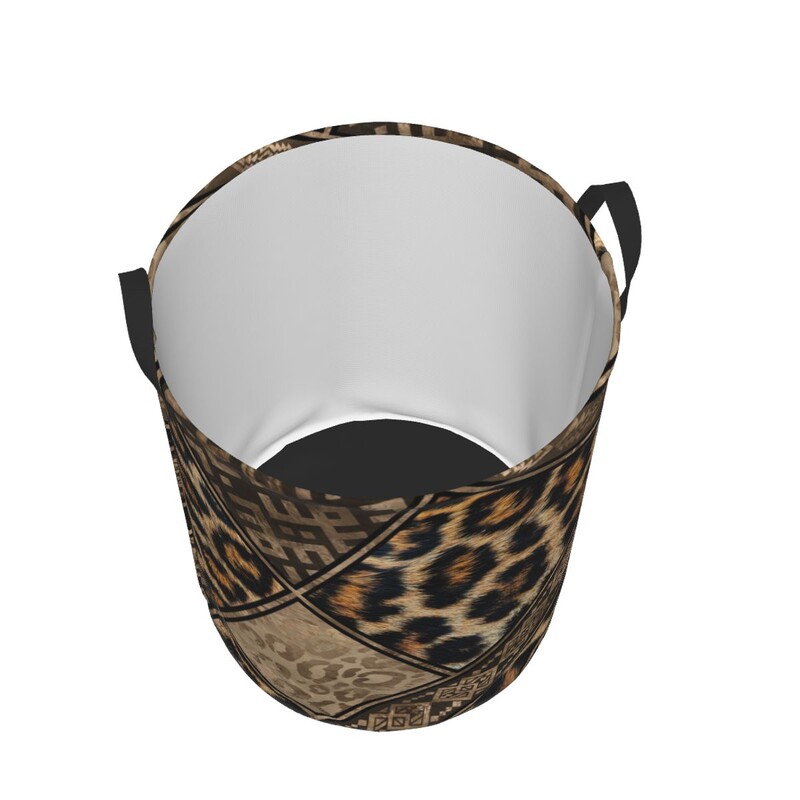 Egyedi leopárd szőrme Etnikai törzsi geometriai díszek Mosodai kosár Állati bőr textúrájú babatartó tárolórekeszek