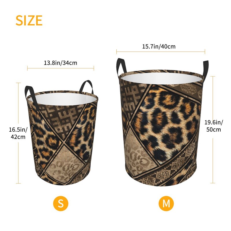 Egyedi leopárd szőrme Etnikai törzsi geometriai díszek Mosodai kosár Állati bőr textúrájú babatartó tárolórekeszek