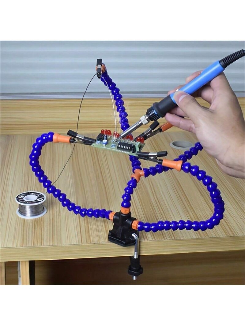 Spájkovacia stanica Help Hands, plastové flexibilné rameno z tretej ruky, používané na opravy elektroniky, zváranie, šperky a remeslá.