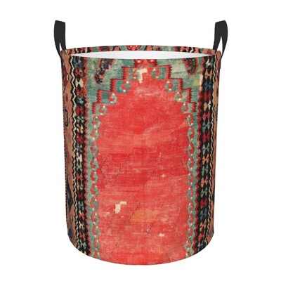 Coș de rufe Kilim turcesc personalizat, coș mare de depozitare pentru haine, artă etnică boemă, organizator de coș de jucării pentru creșă
