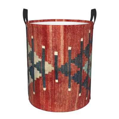 Coș de rufe Kilim turcesc personalizat, coș mare de depozitare pentru haine, artă etnică boemă, organizator de coș de jucării pentru creșă