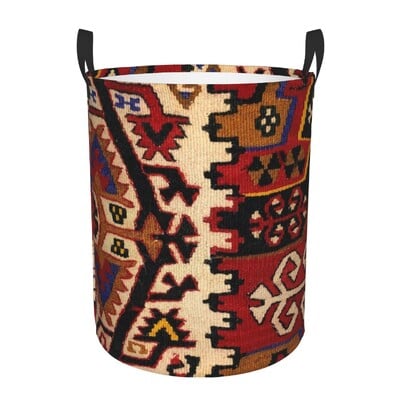 Coș de rufe Kilim turcesc personalizat, coș mare de depozitare pentru haine, artă etnică boemă, organizator de coș de jucării pentru creșă