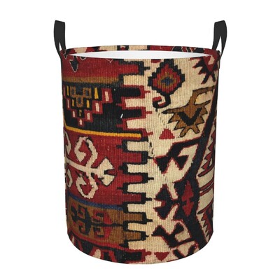 Coș de rufe Kilim turcesc personalizat, coș mare de depozitare pentru haine, artă etnică boemă, organizator de coș de jucării pentru creșă