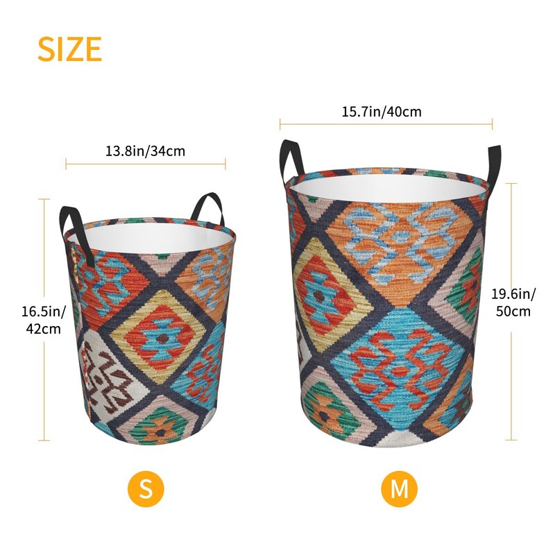 Coș de rufe Kilim turcesc personalizat, coș mare de depozitare pentru haine, artă etnică boemă, organizator de coș de jucării pentru creșă