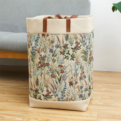1 db nagy kapacitású pamut és lenvászon összecsukható tároló kosár, piszkos ruhakosár, ruházathoz használt, játékok, egyéb termékek tárolására