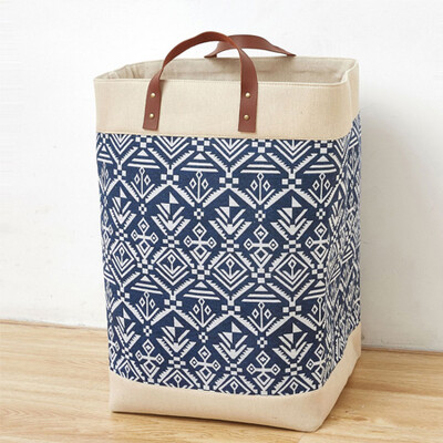 1 db nagy kapacitású pamut és lenvászon összecsukható tároló kosár, piszkos ruhakosár, ruházathoz használt, játékok, egyéb termékek tárolására