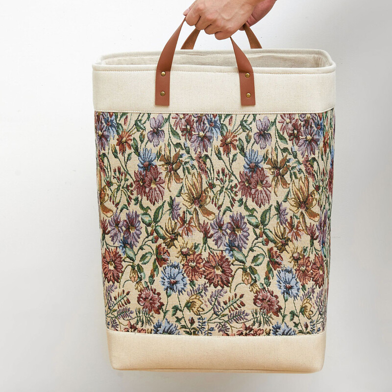 1 db nagy kapacitású pamut és lenvászon összecsukható tároló kosár, piszkos ruhakosár, ruházathoz használt, játékok, egyéb termékek tárolására