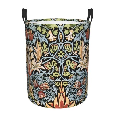 Coș de rufe personalizat William Morris Art, pliabil, cu model textil floral, coș pentru copii pentru coșuri de depozitare, organizator de jucării de pepinieră