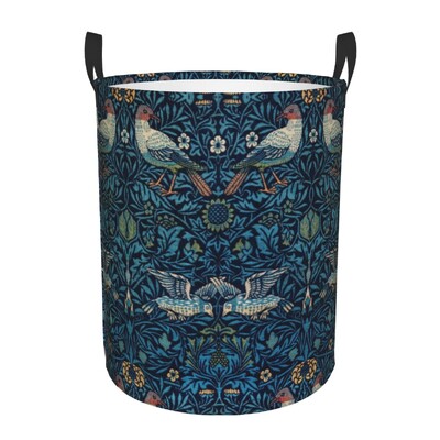 Coș de rufe personalizat William Morris Art, pliabil, cu model textil floral, coș pentru copii pentru coșuri de depozitare, organizator de jucării de pepinieră