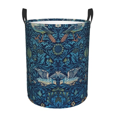 Coș de rufe personalizat William Morris Art, pliabil, cu model textil floral, coș pentru copii pentru coșuri de depozitare, organizator de jucării de pepinieră