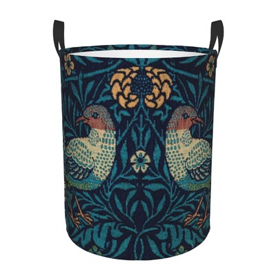 Coș de rufe personalizat William Morris Art, pliabil, cu model textil floral, coș pentru copii pentru coșuri de depozitare, organizator de jucării de pepinieră