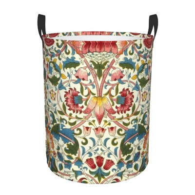 Coș de rufe personalizat William Morris Art, pliabil, cu model textil floral, coș pentru copii pentru coșuri de depozitare, organizator de jucării de pepinieră