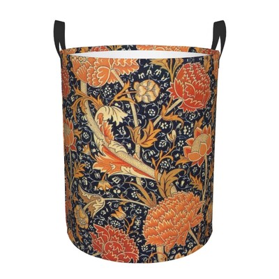 Coș de rufe personalizat William Morris Art, pliabil, cu model textil floral, coș pentru copii pentru coșuri de depozitare, organizator de jucării de pepinieră