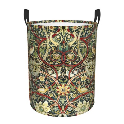 Coș de rufe personalizat William Morris Art, pliabil, cu model textil floral, coș pentru copii pentru coșuri de depozitare, organizator de jucării de pepinieră