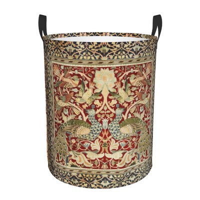 Coș de rufe personalizat William Morris Art, pliabil, cu model textil floral, coș pentru copii pentru coșuri de depozitare, organizator de jucării de pepinieră