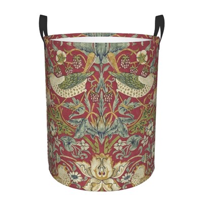 Coș de rufe personalizat William Morris Art, pliabil, cu model textil floral, coș pentru copii pentru coșuri de depozitare, organizator de jucării de pepinieră