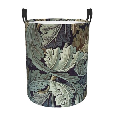 Coș de rufe personalizat William Morris Art, pliabil, cu model textil floral, coș pentru copii pentru coșuri de depozitare, organizator de jucării de pepinieră