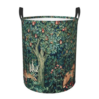 Coș de rufe personalizat William Morris Art, pliabil, cu model textil floral, coș pentru copii pentru coșuri de depozitare, organizator de jucării de pepinieră