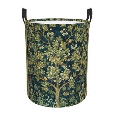 Coș de rufe personalizat William Morris Art, pliabil, cu model textil floral, coș pentru copii pentru coșuri de depozitare, organizator de jucării de pepinieră