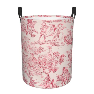 Egyedi francia vidéki Toile De Jouy mosodai kosár Összecsukható, nagy kapacitású ruhatároló motívumok babatartó