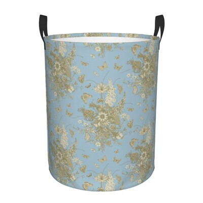 Egyedi francia vidéki Toile De Jouy mosodai kosár Összecsukható, nagy kapacitású ruhatároló motívumok babatartó