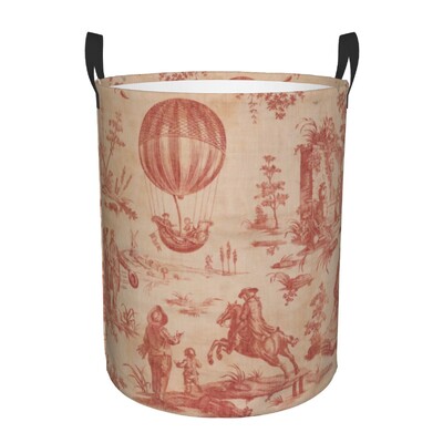 Egyedi francia vidéki Toile De Jouy mosodai kosár Összecsukható, nagy kapacitású ruhatároló motívumok babatartó